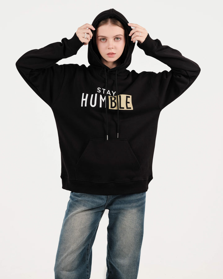 UNISEX BLACK "STAY HUMBLE" HOODIE